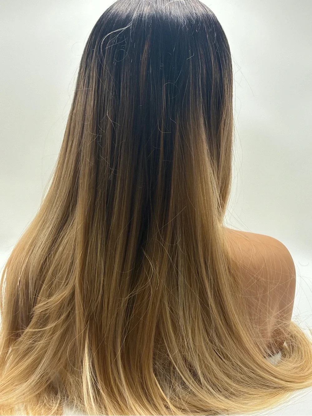 Blended Ombre Lace Front Wig - Black to Blonde. Synthetic